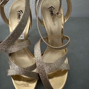 Gold Strappy Women's Sandals